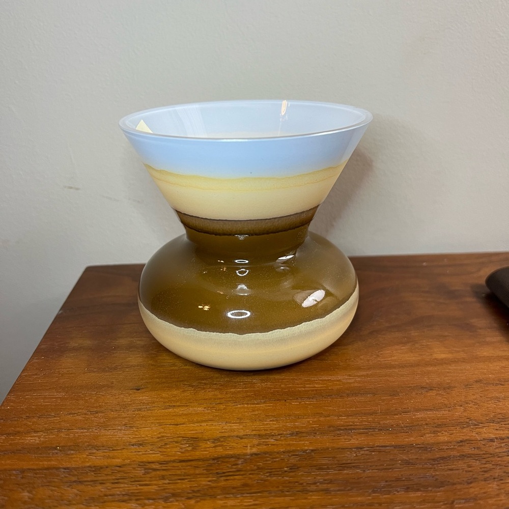 Womar glass handmade candle holder. Excellent condition. No chips/scratches